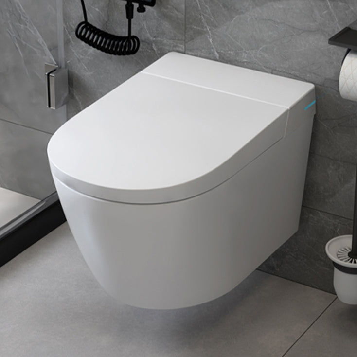 Ceramic Remote Control Included Contemporary Elongated Wall Mounted Bidet White Clearhalo 'Bathroom Remodel & Bathroom Fixtures' 'Bidets' 'Home Improvement' 'home_improvement' 'home_improvement_bidets' 'Toilets & Bidets' 7703548