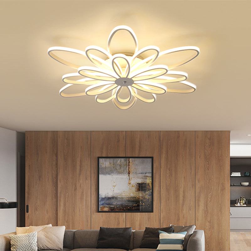 Chrysanths Ceiling Light Fixture Modern Acrylic LED Living Room Flush Mount Light in Warm/White Light, 23.5"/31.5"/41" Wide Clearhalo 'Ceiling Lights' 'Close To Ceiling Lights' 'Close to ceiling' 'Semi-flushmount' Lighting' 770356