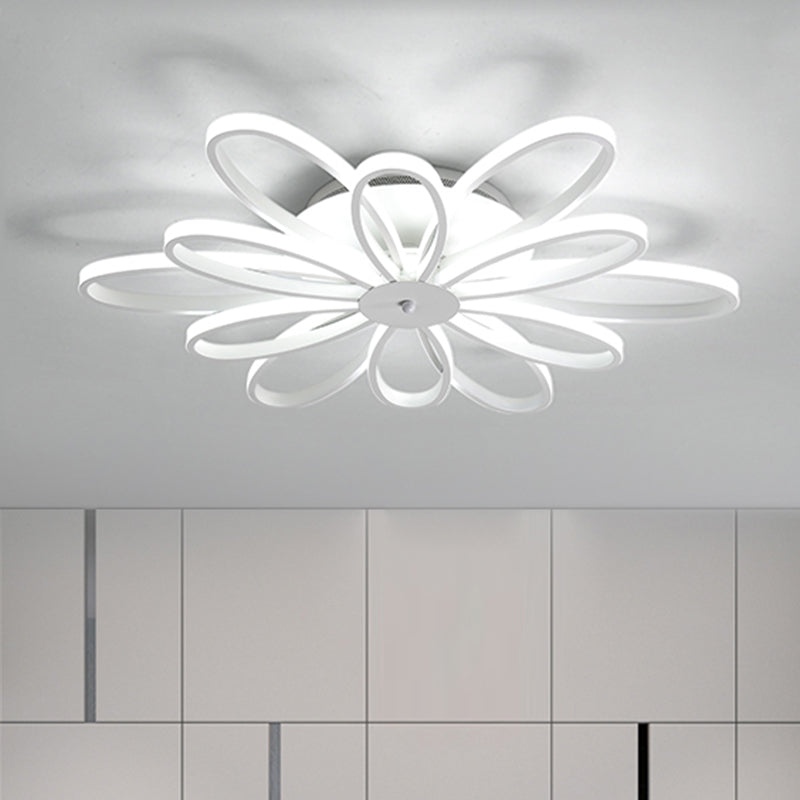 Chrysanths Ceiling Light Fixture Modern Acrylic LED Living Room Flush Mount Light in Warm/White Light, 23.5"/31.5"/41" Wide Clearhalo 'Ceiling Lights' 'Close To Ceiling Lights' 'Close to ceiling' 'Semi-flushmount' Lighting' 770357