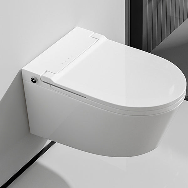 Ceramic Remote Control Included Elongated Contemporary Wall Mounted Bidet White Toilet+ Water Tank Clearhalo 'Bathroom Remodel & Bathroom Fixtures' 'Bidets' 'Home Improvement' 'home_improvement' 'home_improvement_bidets' 'Toilets & Bidets' 7703588