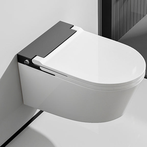 Ceramic Remote Control Included Elongated Contemporary Wall Mounted Bidet White-Black Toilet+ Water Tank Clearhalo 'Bathroom Remodel & Bathroom Fixtures' 'Bidets' 'Home Improvement' 'home_improvement' 'home_improvement_bidets' 'Toilets & Bidets' 7703590