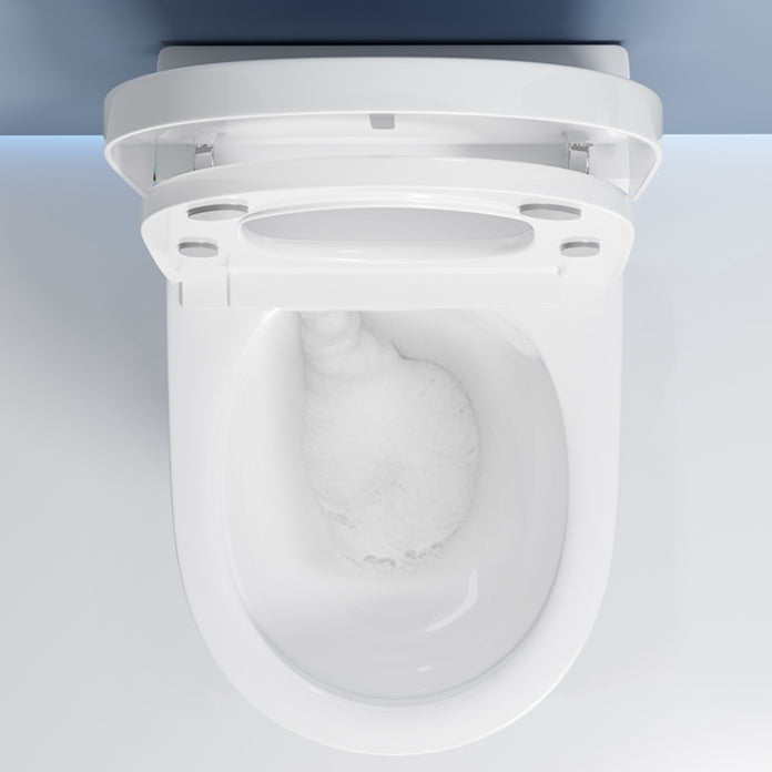 Foot Sensor Temperature Control Elongated Ceramic Wall Mounted Bidet Clearhalo 'Bathroom Remodel & Bathroom Fixtures' 'Bidets' 'Home Improvement' 'home_improvement' 'home_improvement_bidets' 'Toilets & Bidets' 7703603