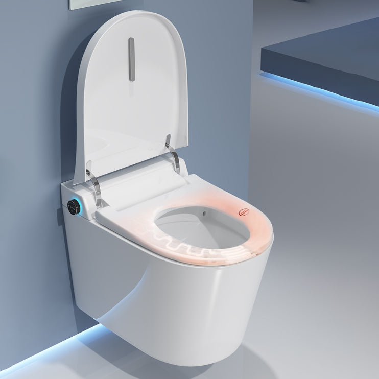 Foot Sensor Temperature Control Elongated Ceramic Wall Mounted Bidet Clearhalo 'Bathroom Remodel & Bathroom Fixtures' 'Bidets' 'Home Improvement' 'home_improvement' 'home_improvement_bidets' 'Toilets & Bidets' 7703606