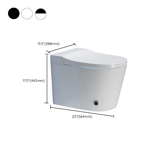 Foot Sensor Temperature Control Elongated Ceramic Wall Mounted Bidet Clearhalo 'Bathroom Remodel & Bathroom Fixtures' 'Bidets' 'Home Improvement' 'home_improvement' 'home_improvement_bidets' 'Toilets & Bidets' 7703613