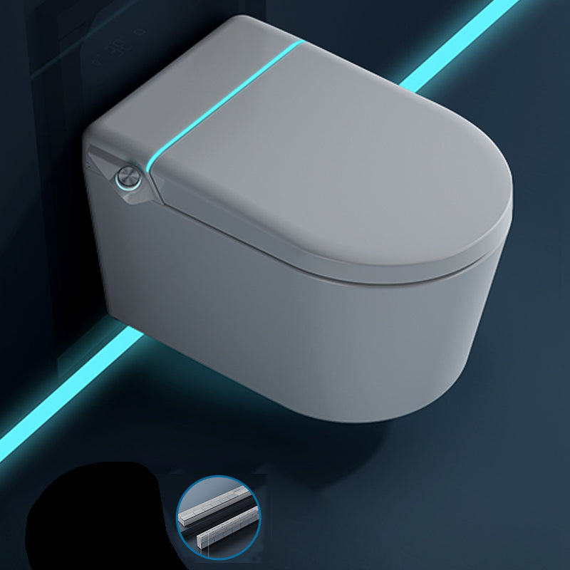 Ceramic in Tankless and Remote Control Included Elongated Wall Hung Toilet Set Manual Flip Clearhalo 'Bathroom Remodel & Bathroom Fixtures' 'Bidets' 'Home Improvement' 'home_improvement' 'home_improvement_bidets' 'Toilets & Bidets' 7703616