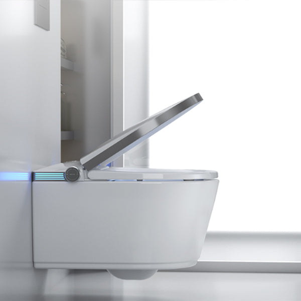 Horizontal Elongated Wall Mounted Bidet with Wireless Remote Control Clearhalo 'Bathroom Remodel & Bathroom Fixtures' 'Bidets' 'Home Improvement' 'home_improvement' 'home_improvement_bidets' 'Toilets & Bidets' 7703670