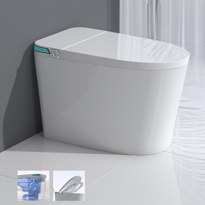 Elongated Floor Standing Bidet with Warm Air Dryer and Bidet Sprayer White Automatic Lid( Top Configuration) Clearhalo 'Bathroom Remodel & Bathroom Fixtures' 'Bidets' 'Home Improvement' 'home_improvement' 'home_improvement_bidets' 'Toilets & Bidets' 7703902