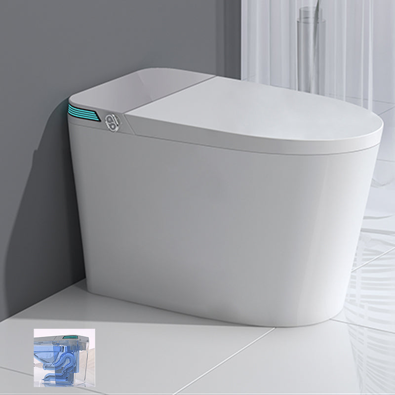 Elongated Floor Standing Bidet with Warm Air Dryer and Bidet Sprayer White-Silver Manual Lid (Standard) Clearhalo 'Bathroom Remodel & Bathroom Fixtures' 'Bidets' 'Home Improvement' 'home_improvement' 'home_improvement_bidets' 'Toilets & Bidets' 7703911