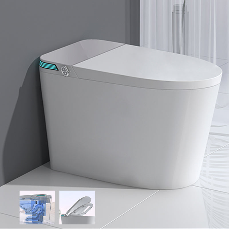 Elongated Floor Standing Bidet with Warm Air Dryer and Bidet Sprayer White-Silver Automatic Lid( Top Configuration) Clearhalo 'Bathroom Remodel & Bathroom Fixtures' 'Bidets' 'Home Improvement' 'home_improvement' 'home_improvement_bidets' 'Toilets & Bidets' 7703913