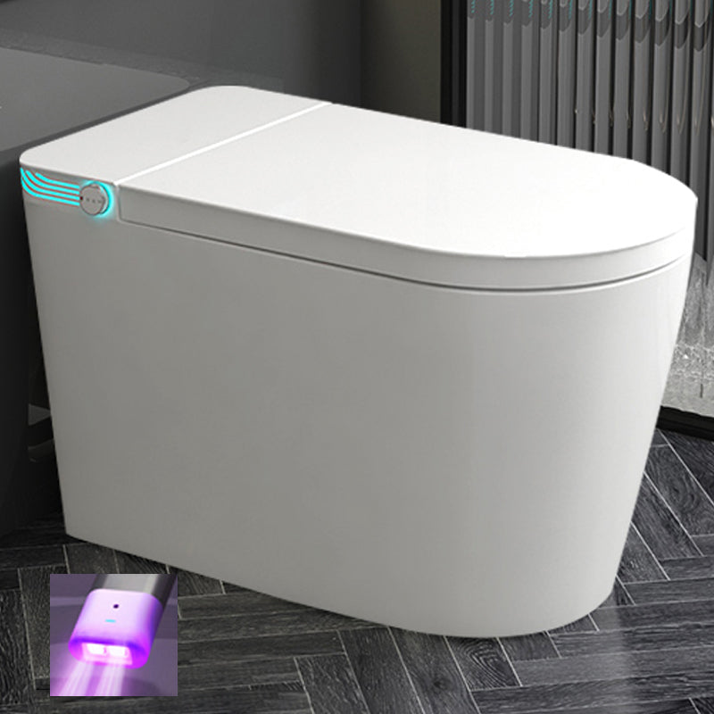 White Elongated Floor Standing Bidet with Warm Air Dryer and Bidet Sprayer White Automatic Lid( Top Configuration) Clearhalo 'Bathroom Remodel & Bathroom Fixtures' 'Bidets' 'Home Improvement' 'home_improvement' 'home_improvement_bidets' 'Toilets & Bidets' 7703920