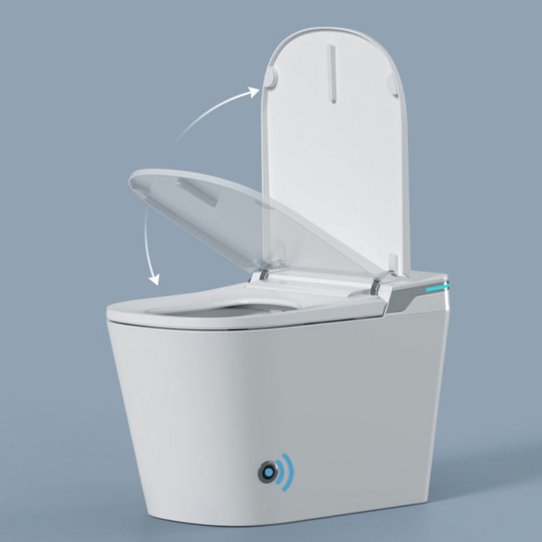 White Elongated Floor Mount Bidet with Warm Air Dryer Antimicrobial Clearhalo 'Bathroom Remodel & Bathroom Fixtures' 'Bidets' 'Home Improvement' 'home_improvement' 'home_improvement_bidets' 'Toilets & Bidets' 7703963