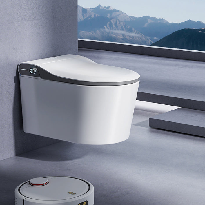 Elongated Contemporary Wall Hung Toilet Set with Wireless Remote Control Clearhalo 'Bathroom Remodel & Bathroom Fixtures' 'Bidets' 'Home Improvement' 'home_improvement' 'home_improvement_bidets' 'Toilets & Bidets' 7703986
