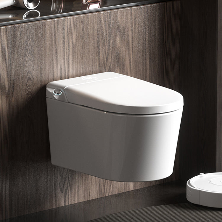 Horizontal Elongated Contemporary Wall Hung Toilet Set with Remote Clearhalo 'Bathroom Remodel & Bathroom Fixtures' 'Bidets' 'Home Improvement' 'home_improvement' 'home_improvement_bidets' 'Toilets & Bidets' 7703998