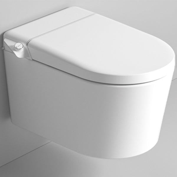 Horizontal Elongated Contemporary Wall Hung Toilet Set with Remote White Clearhalo 'Bathroom Remodel & Bathroom Fixtures' 'Bidets' 'Home Improvement' 'home_improvement' 'home_improvement_bidets' 'Toilets & Bidets' 7704000