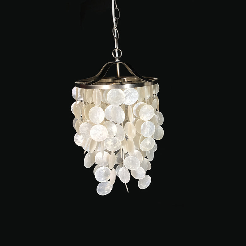 Wind Chime Pendant Light Nordic Shell 1 Light White Hanging Ceiling Light for Living Room Clearhalo 'Ceiling Lights' 'Modern Pendants' 'Modern' 'Pendant Lights' 'Pendants' Lighting' 770404