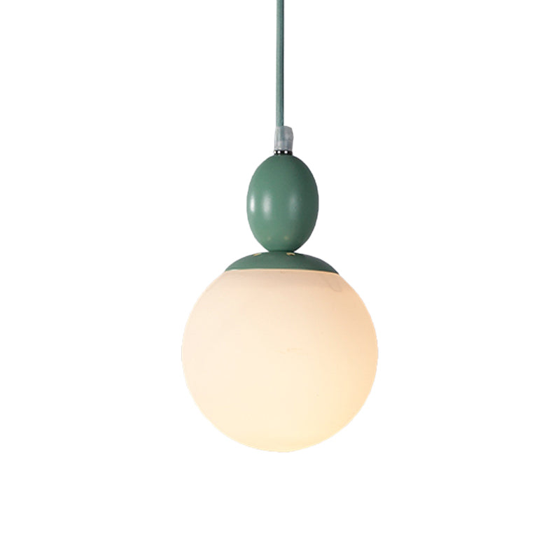 Pendulum White Glass Pendant Lighting Post-Modern 1 Light Grey/Blue/Green Hanging Lamp Fixture Clearhalo 'Ceiling Lights' 'Glass shade' 'Glass' 'Modern Pendants' 'Modern' 'Pendant Lights' 'Pendants' Lighting' 770501