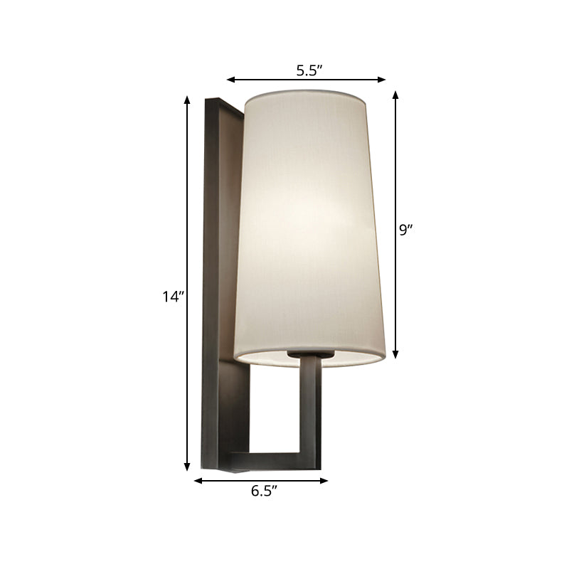 Contemporary Cone Wall Mount Light Fabric 1 Light Wall Sconce Lighting in Chrome for Bedside Clearhalo 'Modern wall lights' 'Modern' 'Wall Lamps & Sconces' 'Wall Lights' Lighting' 770542