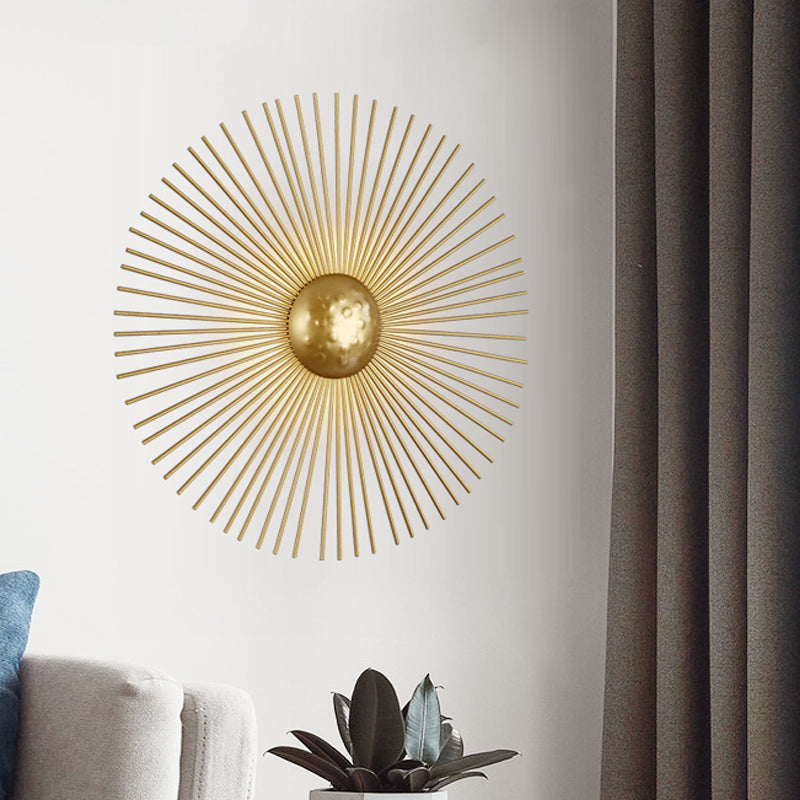 Circle Wall Sconce Lighting Mid Century Metal Brass LED Sconce Light, 8"/12"/16" Dia Brass Clearhalo 'Cast Iron' 'Glass' 'Industrial' 'Modern wall lights' 'Modern' 'Tiffany' 'Traditional wall lights' 'Wall Lamps & Sconces' 'Wall Lights' Lighting' 770543