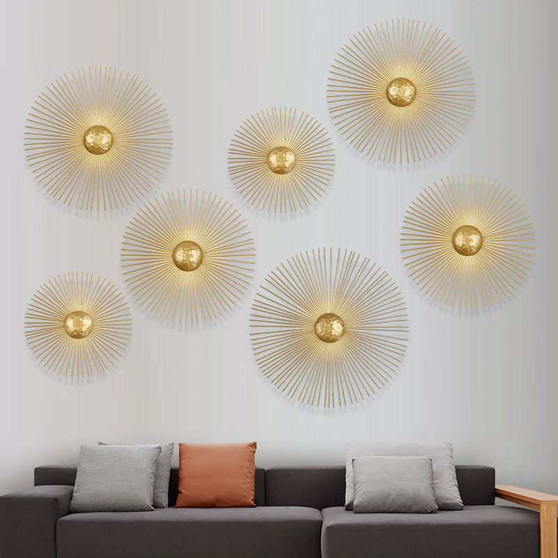 Circle Wall Sconce Lighting Mid Century Metal Brass LED Sconce Light, 8"/12"/16" Dia Clearhalo 'Cast Iron' 'Glass' 'Industrial' 'Modern wall lights' 'Modern' 'Tiffany' 'Traditional wall lights' 'Wall Lamps & Sconces' 'Wall Lights' Lighting' 770544