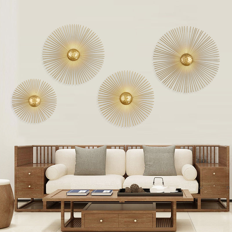 Circle Wall Sconce Lighting Mid Century Metal Brass LED Sconce Light, 8"/12"/16" Dia Clearhalo 'Cast Iron' 'Glass' 'Industrial' 'Modern wall lights' 'Modern' 'Tiffany' 'Traditional wall lights' 'Wall Lamps & Sconces' 'Wall Lights' Lighting' 770545
