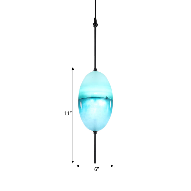 Blue Teardrop/Drum/Cylinder Pendant Lighting Modern 1 Light Glass Hanging Ceiling Lamp in White/Warm Light Clearhalo 'Ceiling Lights' 'Glass shade' 'Glass' 'Modern Pendants' 'Modern' 'Pendant Lights' 'Pendants' Lighting' 770584