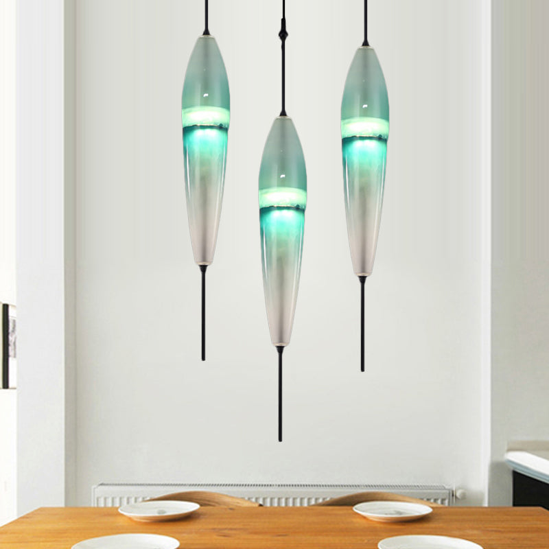 Blue Teardrop/Drum/Cylinder Pendant Lighting Modern 1 Light Glass Hanging Ceiling Lamp in White/Warm Light Clearhalo 'Ceiling Lights' 'Glass shade' 'Glass' 'Modern Pendants' 'Modern' 'Pendant Lights' 'Pendants' Lighting' 770585