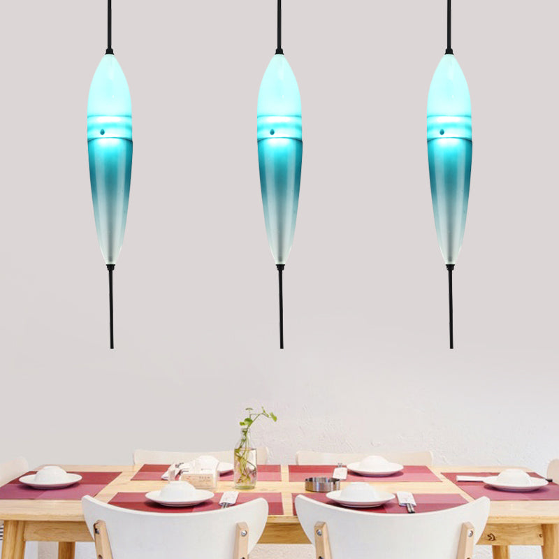 Blue Teardrop/Drum/Cylinder Pendant Lighting Modern 1 Light Glass Hanging Ceiling Lamp in White/Warm Light Clearhalo 'Ceiling Lights' 'Glass shade' 'Glass' 'Modern Pendants' 'Modern' 'Pendant Lights' 'Pendants' Lighting' 770586