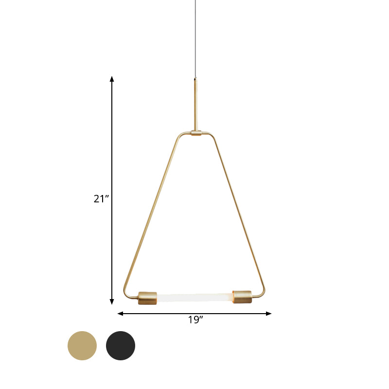 Black/Gold Metal Ceiling Light Triangle Wire Frame Simple Style LED Pendant Light Fixture for Foyer Clearhalo 'Ceiling Lights' 'Modern Pendants' 'Modern' 'Pendant Lights' 'Pendants' Lighting' 770609