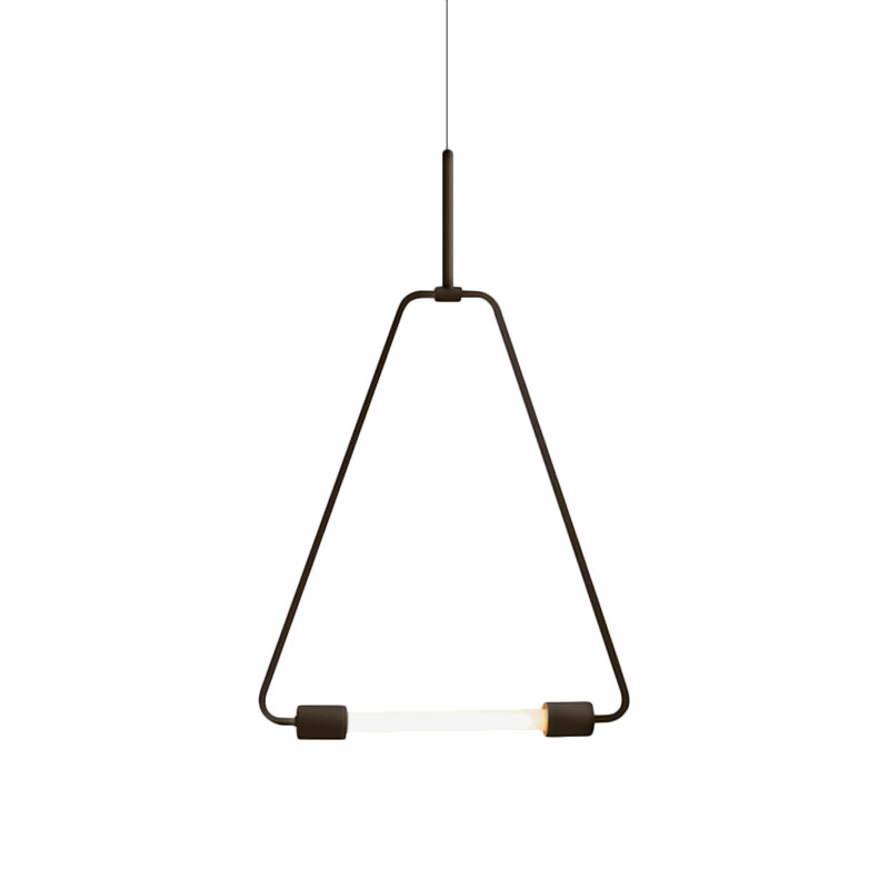 Black/Gold Metal Ceiling Light Triangle Wire Frame Simple Style LED Pendant Light Fixture for Foyer Clearhalo 'Ceiling Lights' 'Modern Pendants' 'Modern' 'Pendant Lights' 'Pendants' Lighting' 770613