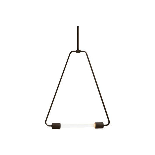 Black/Gold Metal Ceiling Light Triangle Wire Frame Simple Style LED Pendant Light Fixture for Foyer Clearhalo 'Ceiling Lights' 'Modern Pendants' 'Modern' 'Pendant Lights' 'Pendants' Lighting' 770613