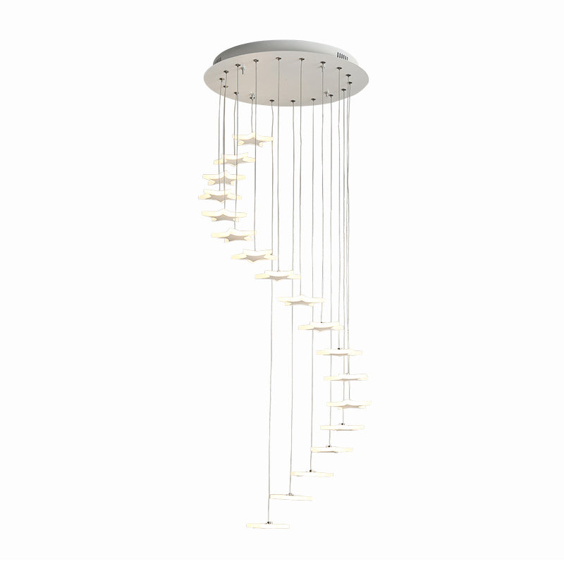 Acrylic Spiral Hanging Star Lights Contemporary LED 8/12/18-Head Cluster Pendant in Warm/White Light Clearhalo 'Ceiling Lights' 'Modern Pendants' 'Modern' 'Pendant Lights' 'Pendants' Lighting' 770665