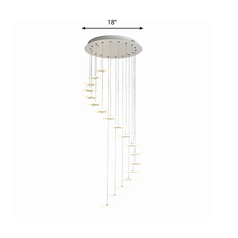 Acrylic Spiral Hanging Star Lights Contemporary LED 8/12/18-Head Cluster Pendant in Warm/White Light Clearhalo 'Ceiling Lights' 'Modern Pendants' 'Modern' 'Pendant Lights' 'Pendants' Lighting' 770666