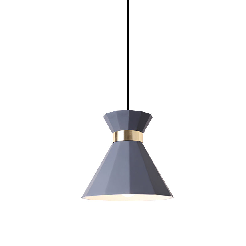 7.5"/9" W Conical Metal and Resin Suspension Lamp Nordic Style 1 Light Bedside Pendant Light with Adjustable Cord in Black/White/Grey Clearhalo 'Ceiling Lights' 'Modern Pendants' 'Modern' 'Pendant Lights' 'Pendants' Lighting' 770813