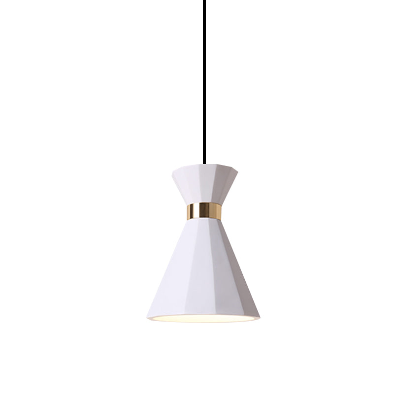 7.5"/9" W Conical Metal and Resin Suspension Lamp Nordic Style 1 Light Bedside Pendant Light with Adjustable Cord in Black/White/Grey Clearhalo 'Ceiling Lights' 'Modern Pendants' 'Modern' 'Pendant Lights' 'Pendants' Lighting' 770821