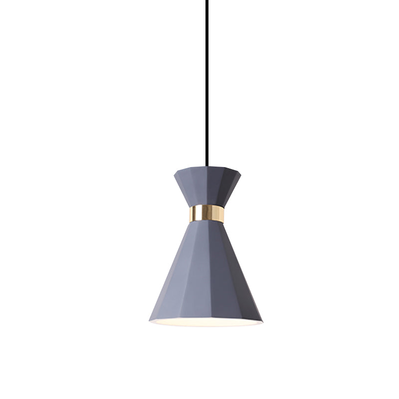 7.5"/9" W Conical Metal and Resin Suspension Lamp Nordic Style 1 Light Bedside Pendant Light with Adjustable Cord in Black/White/Grey Clearhalo 'Ceiling Lights' 'Modern Pendants' 'Modern' 'Pendant Lights' 'Pendants' Lighting' 770826