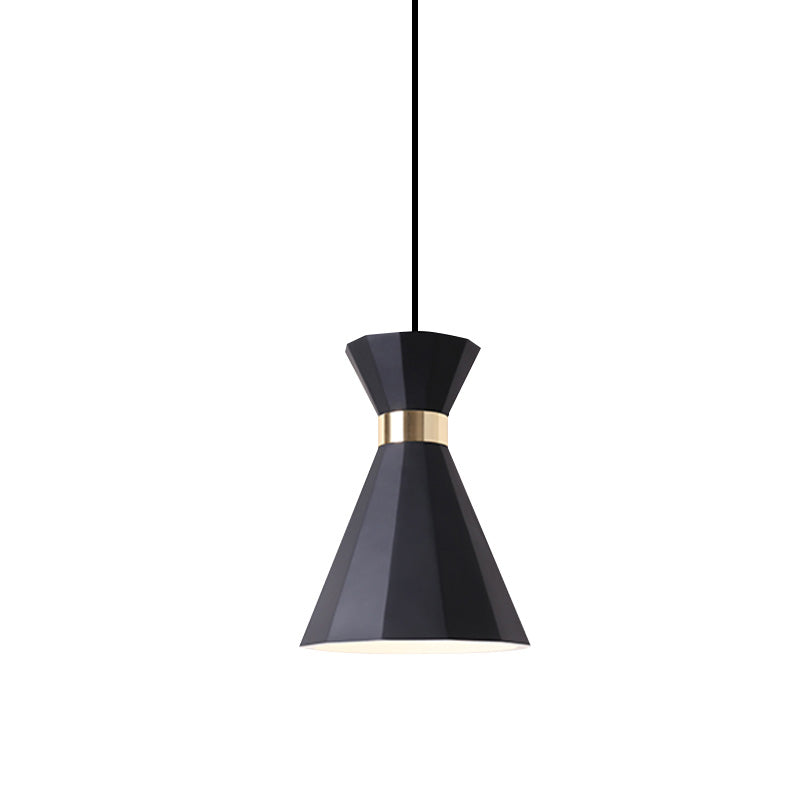 7.5"/9" W Conical Metal and Resin Suspension Lamp Nordic Style 1 Light Bedside Pendant Light with Adjustable Cord in Black/White/Grey Clearhalo 'Ceiling Lights' 'Modern Pendants' 'Modern' 'Pendant Lights' 'Pendants' Lighting' 770830