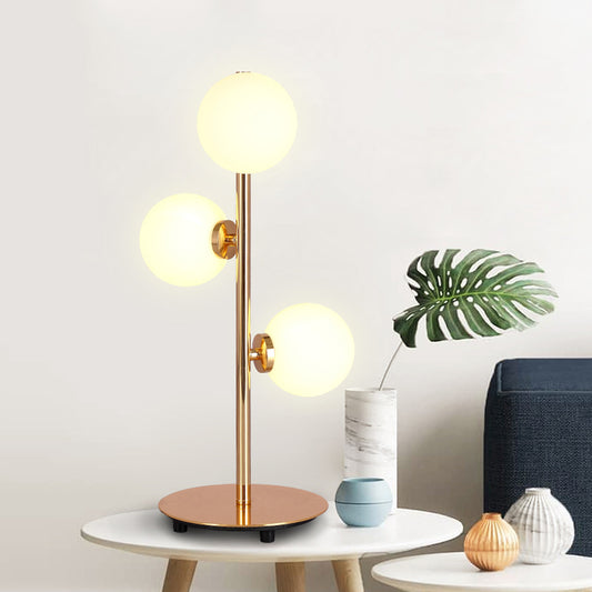 3 Lights Table Lamps Post Modern Style Gold Table Light with Globe White Glass Shade Gold Clearhalo 'Lamps' 'Table Lamps' Lighting' 770927