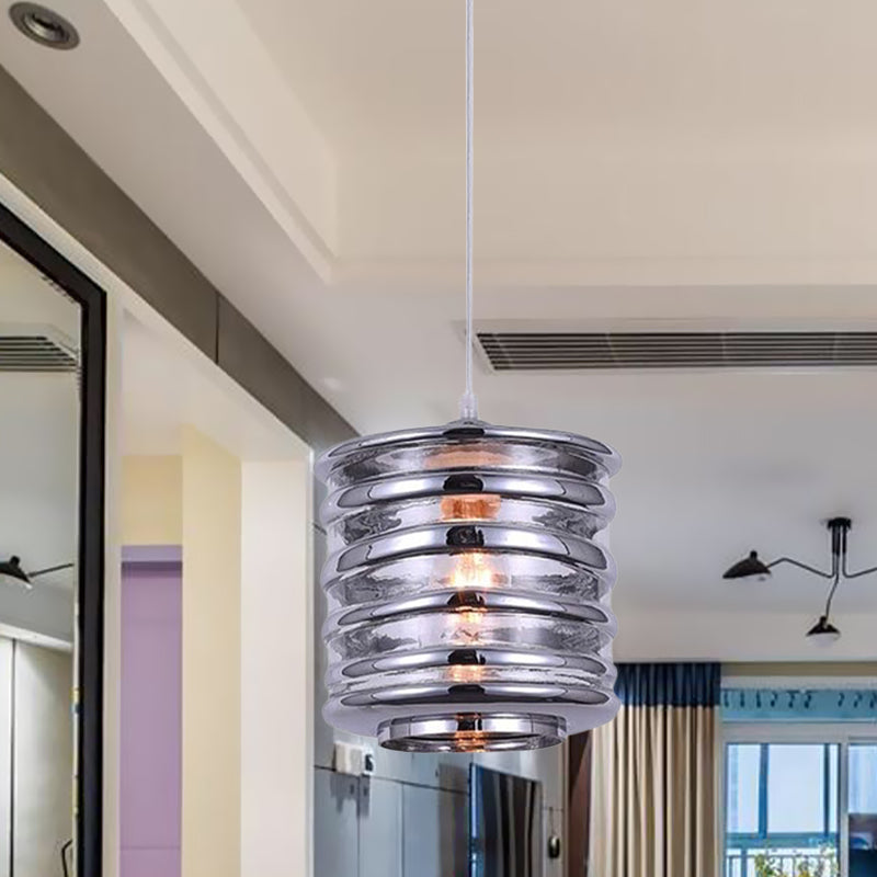 Cylinder/Ball/Oval Swirl Glass Pendant Lighting Contemporary 1 Light Silver/Rose Gold/Amber Hanging Ceiling Light Fixture Clearhalo 'Ceiling Lights' 'Glass shade' 'Glass' 'Modern Pendants' 'Modern' 'Pendant Lights' 'Pendants' Lighting' 771003