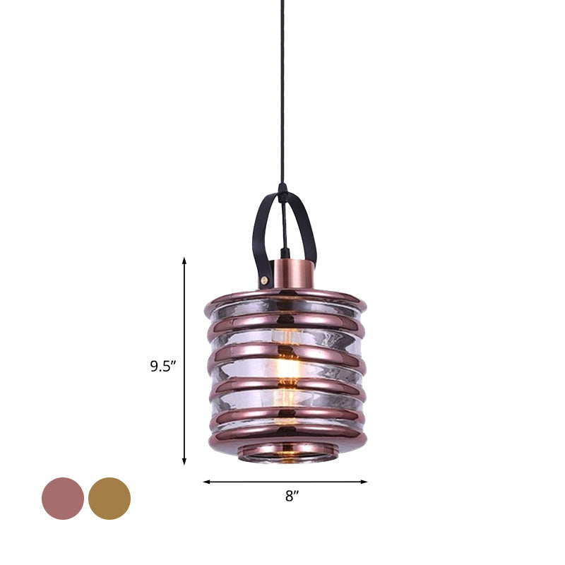 Cylinder/Ball/Oval Swirl Glass Pendant Lighting Contemporary 1 Light Silver/Rose Gold/Amber Hanging Ceiling Light Fixture Clearhalo 'Ceiling Lights' 'Glass shade' 'Glass' 'Modern Pendants' 'Modern' 'Pendant Lights' 'Pendants' Lighting' 771020