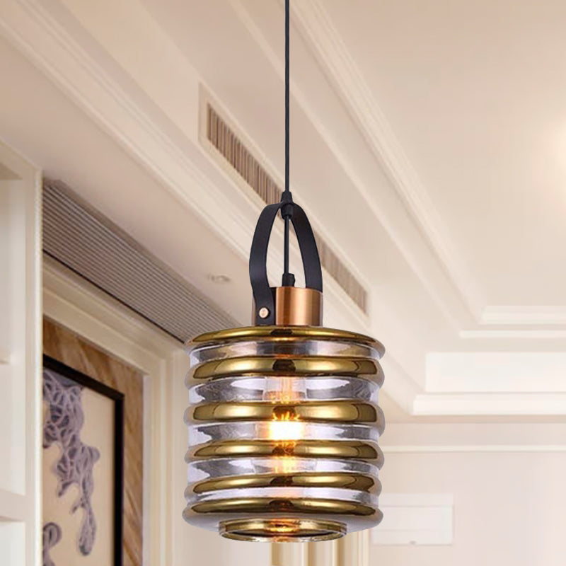 Cylinder/Ball/Oval Swirl Glass Pendant Lighting Contemporary 1 Light Silver/Rose Gold/Amber Hanging Ceiling Light Fixture Amber A Clearhalo 'Ceiling Lights' 'Glass shade' 'Glass' 'Modern Pendants' 'Modern' 'Pendant Lights' 'Pendants' Lighting' 771021