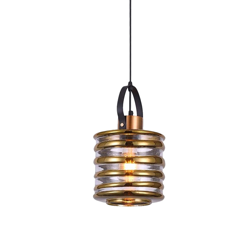 Cylinder/Ball/Oval Swirl Glass Pendant Lighting Contemporary 1 Light Silver/Rose Gold/Amber Hanging Ceiling Light Fixture Clearhalo 'Ceiling Lights' 'Glass shade' 'Glass' 'Modern Pendants' 'Modern' 'Pendant Lights' 'Pendants' Lighting' 771024