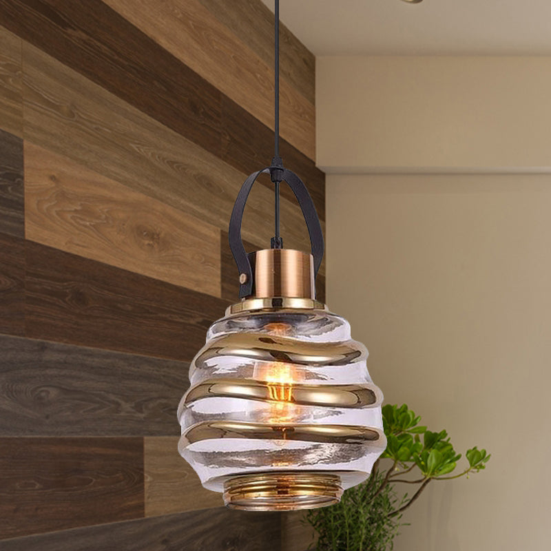 Cylinder/Ball/Oval Swirl Glass Pendant Lighting Contemporary 1 Light Silver/Rose Gold/Amber Hanging Ceiling Light Fixture Amber B Clearhalo 'Ceiling Lights' 'Glass shade' 'Glass' 'Modern Pendants' 'Modern' 'Pendant Lights' 'Pendants' Lighting' 771030