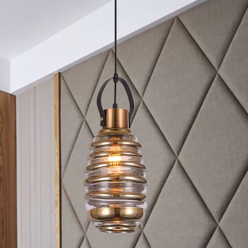 Cylinder/Ball/Oval Swirl Glass Pendant Lighting Contemporary 1 Light Silver/Rose Gold/Amber Hanging Ceiling Light Fixture Clearhalo 'Ceiling Lights' 'Glass shade' 'Glass' 'Modern Pendants' 'Modern' 'Pendant Lights' 'Pendants' Lighting' 771041