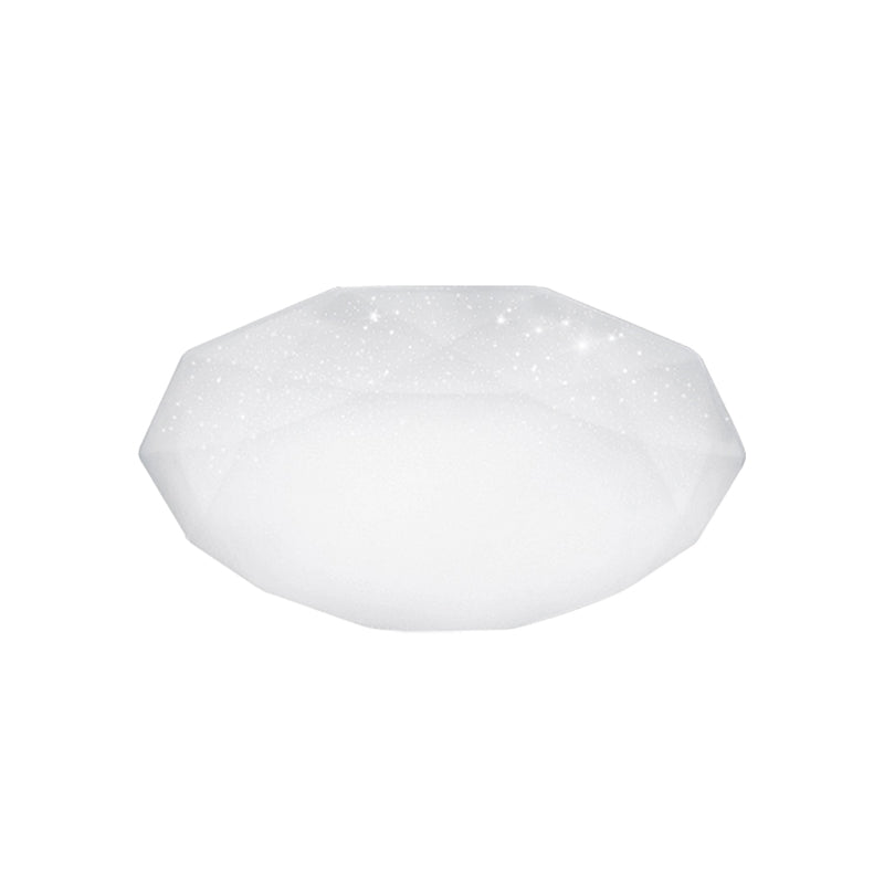 White Diamond Ceiling Mounted Fixture with Acrylic Shade Simple Style Integrated LED Flush Mount Lamp for Living Room, 9"/12"/14" Dia Clearhalo 'Ceiling Lights' 'Close To Ceiling Lights' 'Close to ceiling' 'Flush mount' Lighting' 771183