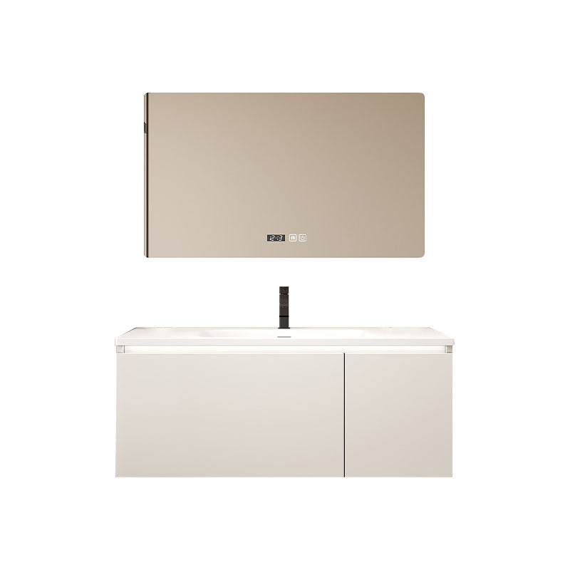 Wood White Wall Mount Vanity Set Modern with Mirror for Bathroom Vanity & Faucet & Square Mirror Clearhalo 'Bathroom Remodel & Bathroom Fixtures' 'Bathroom Vanities' 'bathroom_vanities' 'Home Improvement' 'home_improvement' 'home_improvement_bathroom_vanities' 7712195