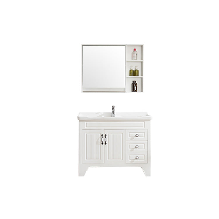 Wood Modern Sink Vanity Freestanding Bathroom Vanity with Mirror Clearhalo 'Bathroom Remodel & Bathroom Fixtures' 'Bathroom Vanities' 'bathroom_vanities' 'Home Improvement' 'home_improvement' 'home_improvement_bathroom_vanities' 7712226