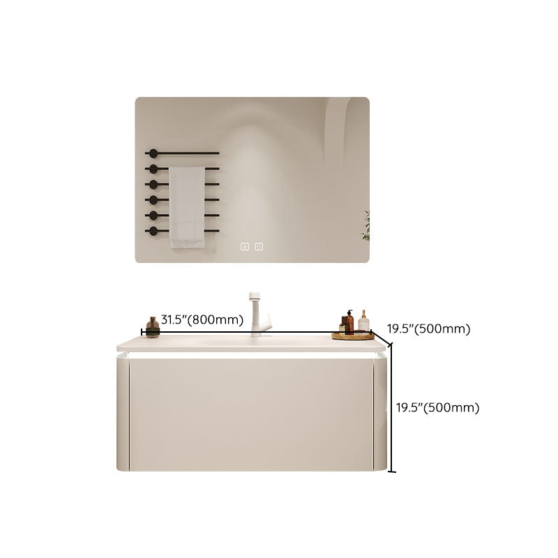 Wood White Wall Modern Mount Bathroom Sink Vanity with Mirror Clearhalo 'Bathroom Remodel & Bathroom Fixtures' 'Bathroom Vanities' 'bathroom_vanities' 'Home Improvement' 'home_improvement' 'home_improvement_bathroom_vanities' 7712264