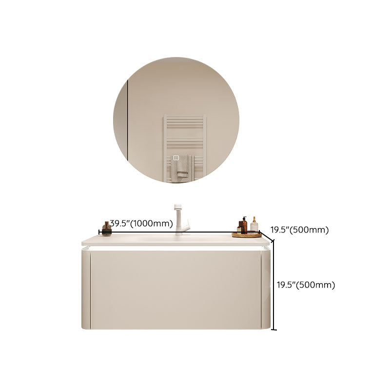 Wood White Wall Modern Mount Bathroom Sink Vanity with Mirror Clearhalo 'Bathroom Remodel & Bathroom Fixtures' 'Bathroom Vanities' 'bathroom_vanities' 'Home Improvement' 'home_improvement' 'home_improvement_bathroom_vanities' 7712268