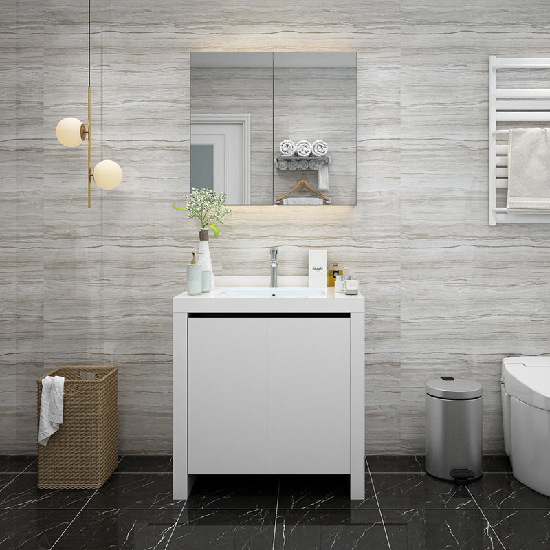 Modern White Wood Sink Vanity Faucet Included with Mirror for Bathroom Vanity & Faucet & Mirror Cabinet https://res.litfad.com/site/img/item/2023/03/19/7712270/1200x1200.jpg Clearhalo 'Bathroom Remodel & Bathroom Fixtures' 'Bathroom Vanities' 'bathroom_vanities' 'Home Improvement' 'home_improvement' 'home_improvement_bathroom_vanities' 7712270