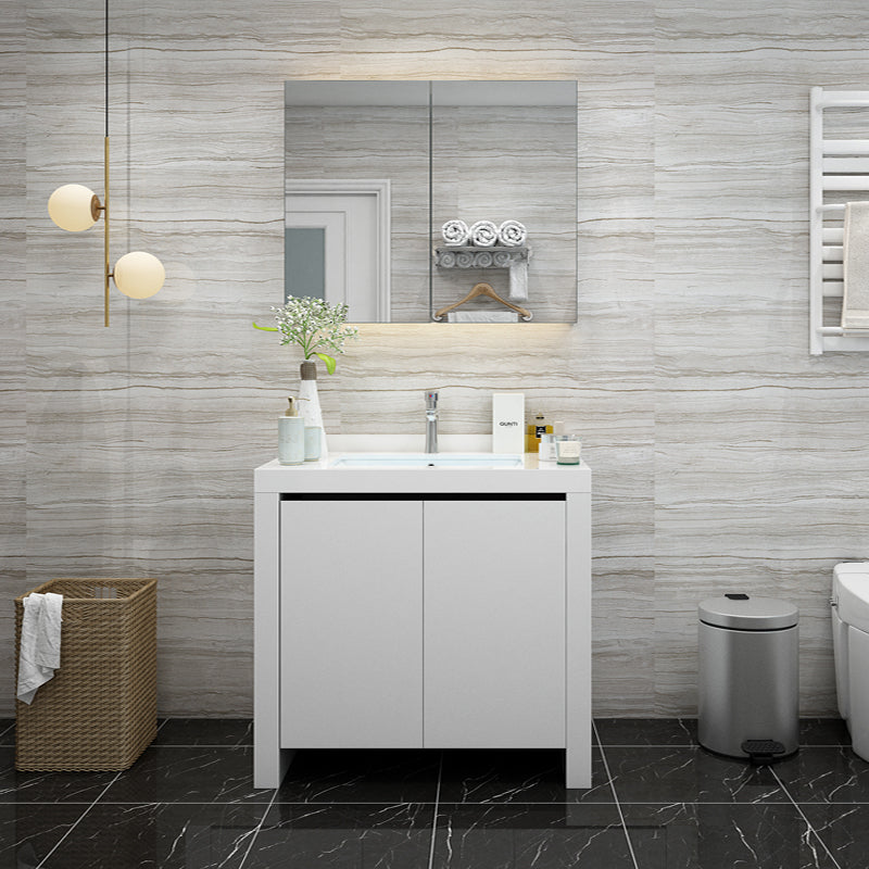 Modern White Wood Sink Vanity Faucet Included with Mirror for Bathroom Vanity & Faucet & Mirror Cabinet https://res.litfad.com/site/img/item/2023/03/14/7712272/1200x1200.jpg Clearhalo 'Bathroom Remodel & Bathroom Fixtures' 'Bathroom Vanities' 'bathroom_vanities' 'Home Improvement' 'home_improvement' 'home_improvement_bathroom_vanities' 7712272